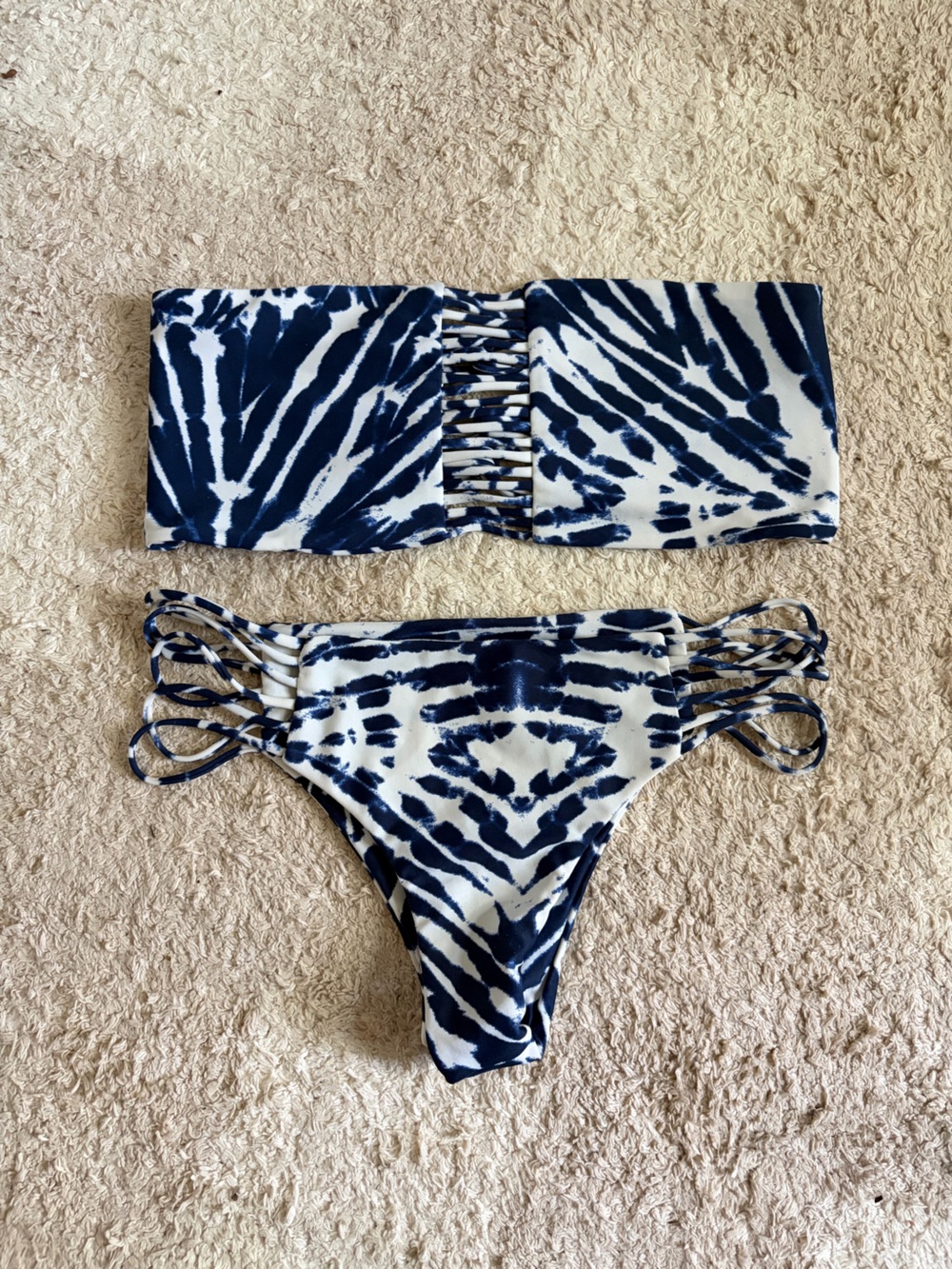 Mikoh Blue Tie-Dye Bikini